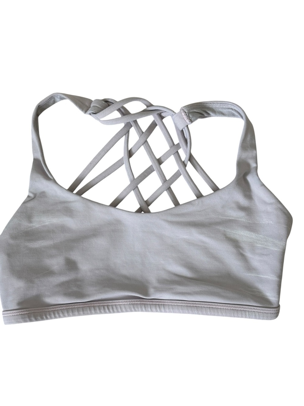 Lululemon Free to Be Bra Gray Criss Cross Back Sports Bra Unknown Size 6